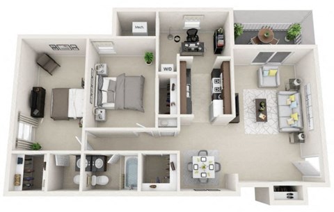 Coastline 2 bed floor plan